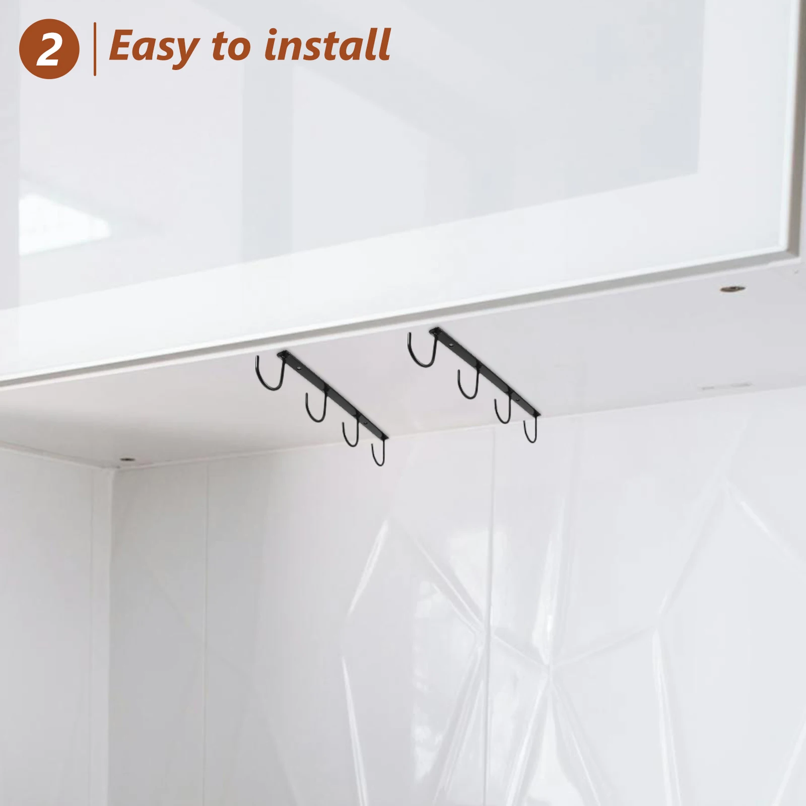 

3 Pcs Mug Hanger Coffee Wall Rack Wine Cabinet Cup Hangers Shelf Hook Iron under