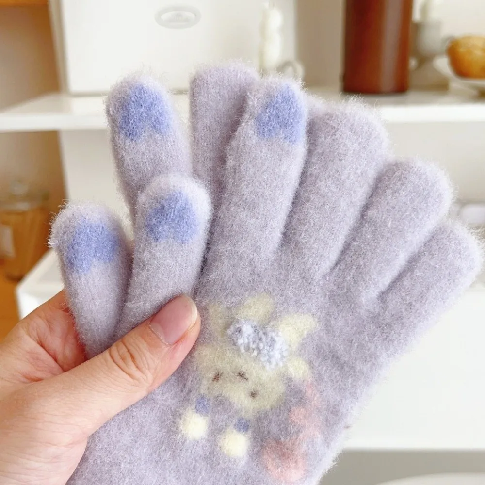

New Cold Proof Gloves Cute Cartoon Rabbit Windproof Warm Gloves Thickned Mittens Winter