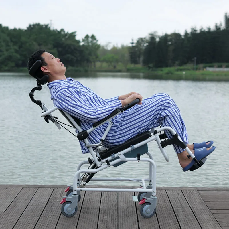 المعاقين المسنين كرسي حمام محمول دش ومرحاض كرسي بلا ظهر قابل للطي ساونا خطوة مايندر في الهواء الطلق المعادن Cabeceros أثاث المنزل #4