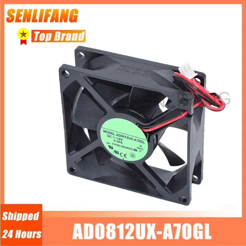 

8CM Fan AD0812UX-A70GL For ADDA 8025 Two Lines 80*80*25MM Cooler New DC12V 0.30A Cooling