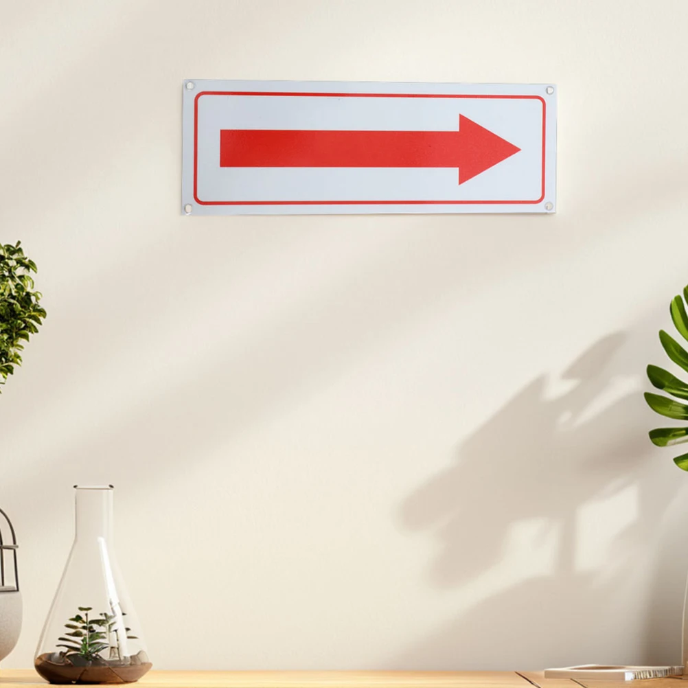 2Pcs Arrow Signs Aluminum Metal Reflective Directional Arrow Signs Indoor Outdoor School Warehouse Safety Traffic