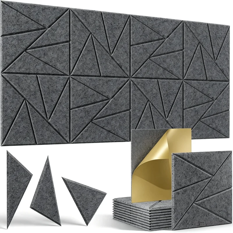 Polyester Fiber Sound Absorbing Panel Self‑Adhesive Acoustic Felt Panels Wall Stickers Soundproof Wall Board for Studio Office