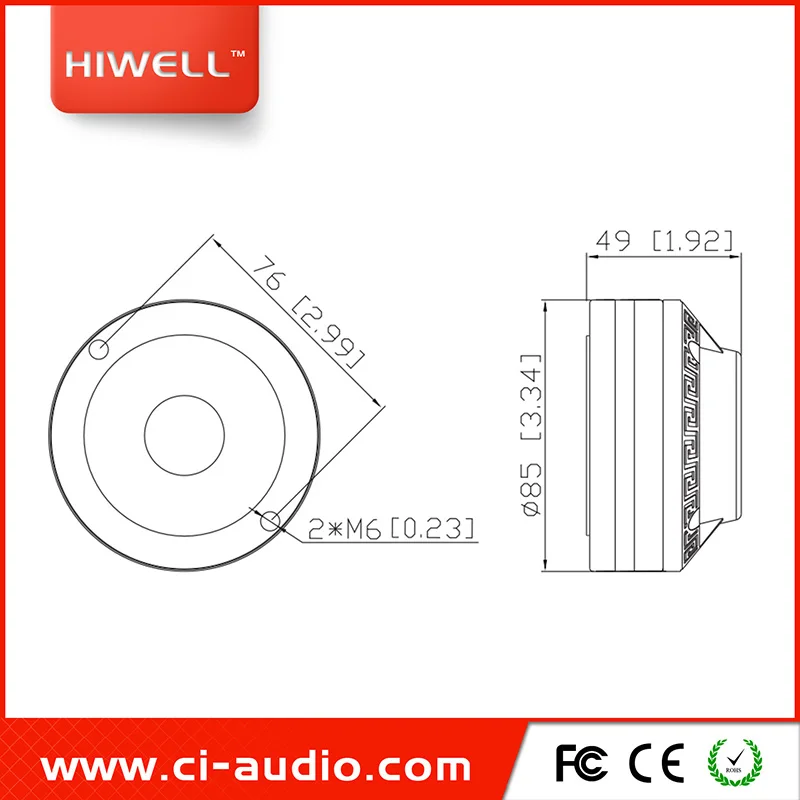 60W AES 전문가용 1인치 네오디뮴 고음 드라이버