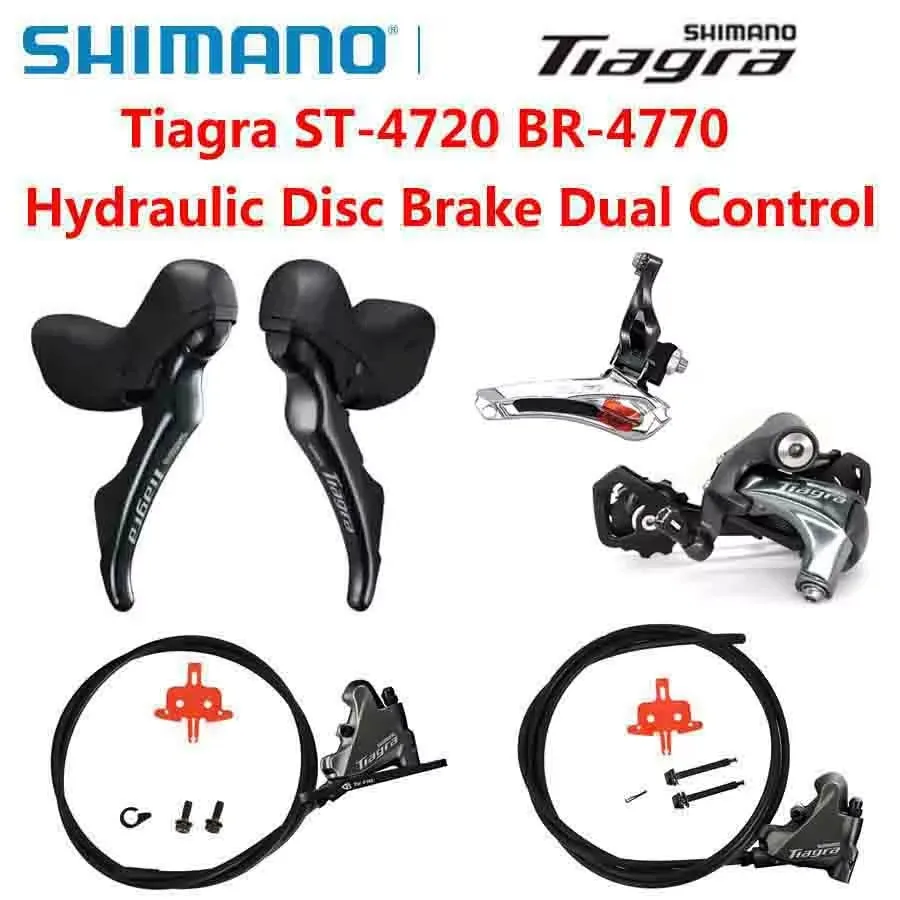 

Shimano Tiagra 2x10 Speed Groupset 4720 Shifter 4770 brake 4700 RD+FD Hydraulic Disc Brake Dual Control Derailleur For Road Bike