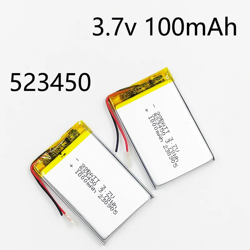 1000mAh 3.7V 523450 bateria litowo-polimerowa PH2.0 do zestawu słuchawkowego GPS PS3 kontrolery DVD MP5 inteligentny zegarek kamera głośnikowa