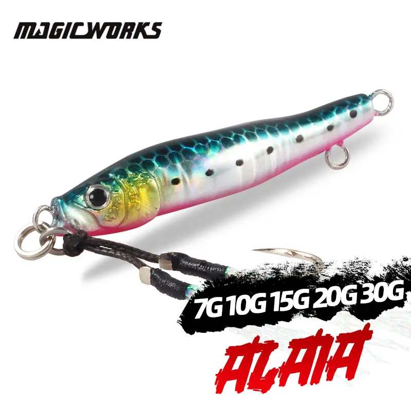 Magic Works-Señuelos de Pesca de Metal, cebos de pesca de 7G, 10G, 15G, 20G, 30G, nuevos 2024 cebos de perca, aparejos de pesca, cebo Artificial