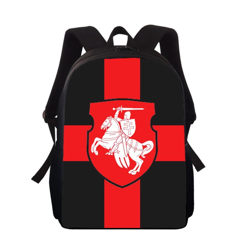 Mochila con estampado 3D de la bandera nacional de Bielorrusia para niños, mochilas escolares de primaria para niños y niñas, mochilas para libros escolares para estudiantes, 16"