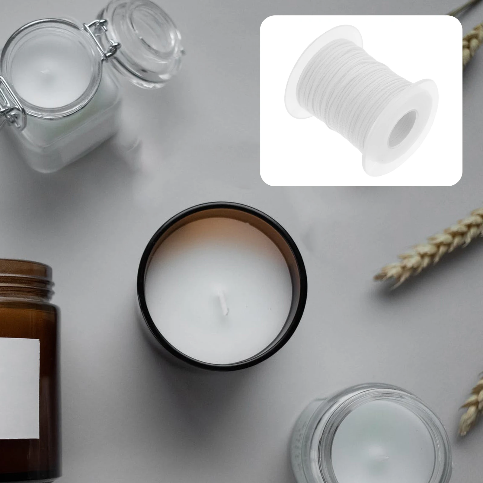

Wicks Cotton Braided Wick for DIY Pillars Tapers White 57x56mm Size Fits Cotton Wicks Metal Tabs