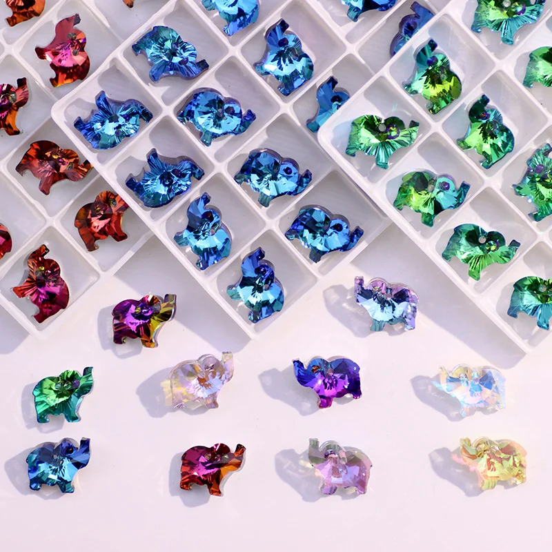 18mm K9 Glass Rhinestone Charms Imitation Austrian Crystal Elephant Pendants For Women Jewelry Making Necklaces DIY Earring
