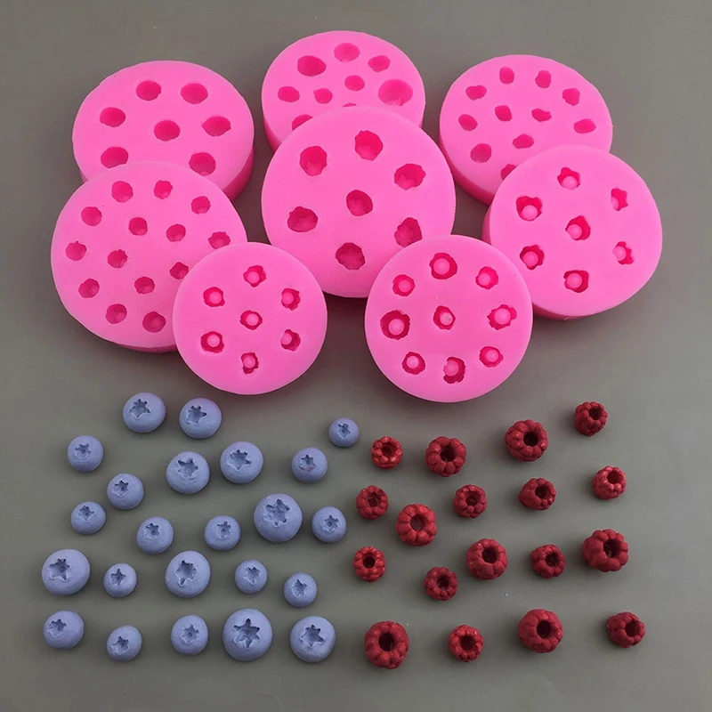 Fruit Candle Silicone Mold 3D Blueberry Raspberry Shaped Mould DIY Chocolate Baking Mold Cake Decorating Tool