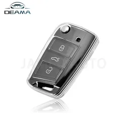 For VW Volkswagen Golf 7 MK7 Tiguan MK2 T-roc T-cross Skoda Octavia Kodiaq Karoq Seat Ateca Leon Fob TPU Key Case Cover