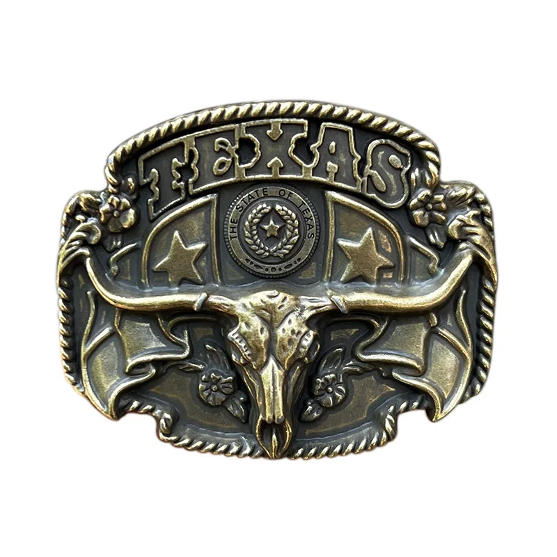 Cow skull belt buckle Western cowboy