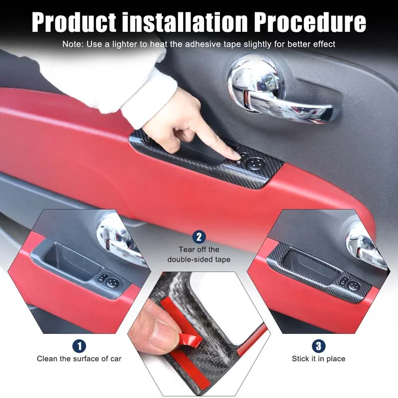 

For Fiat 500 2010-2022 Real Carbon Fiber LHD Rearview Mirror Adjustment Window Button Switch Frame cover Sticker Car accessories