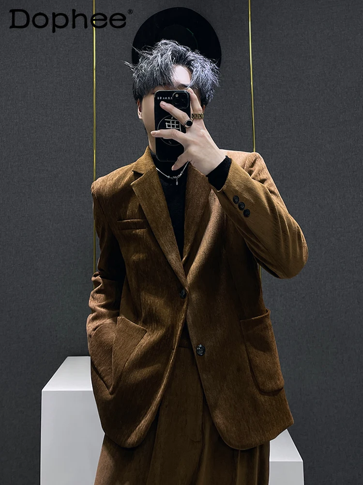 

High-End Corduroy Suit for Men 2025 New Stylish and Sophisticated Business Casual Men's Suit