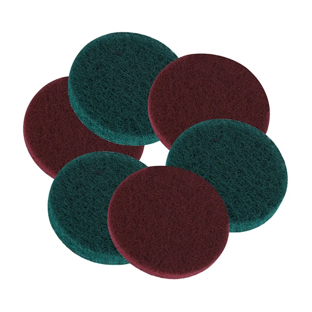 

10 шт.: 5-дюймовая 125 мм круглая самоклеящаяся флокирующая чистящая ткань/нейлоновый лист Промышленная чистка; Удаление металлической ржавчины Вращающийся инструмент