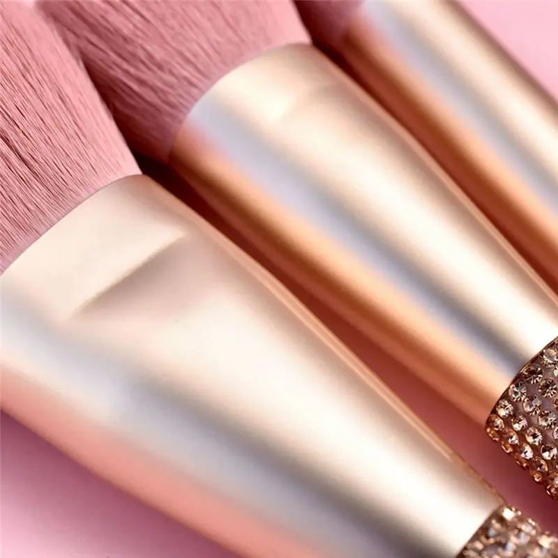 [N84R] 10Pcs Coral Red Brilliant Makeup Brush Set Soft Hair Eye Shadow Foundation Beauty Makeup Artist Tool Set