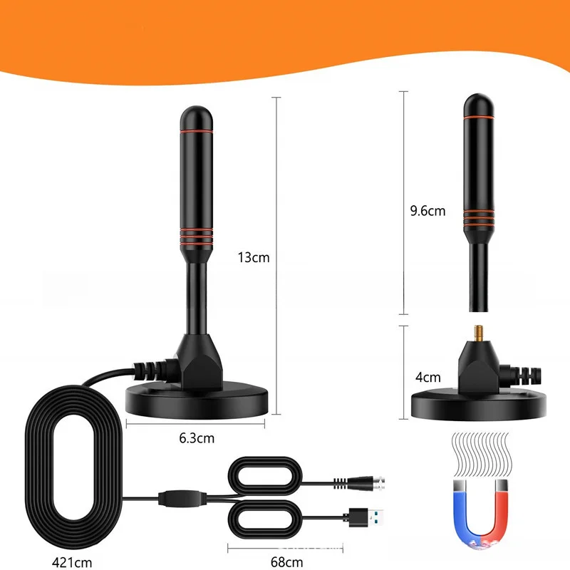 Indoor Outdoor High Definition Digital TV Antenna with Amplifier Vehicle Mounted DTMB Wave Ground Wave
