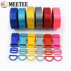 1-5Sets Plastic Buckles Adjustable Nylon Luggage Strap Webbing Fasten Release Buckle Slider D Ring Hook Suitcase Belt Lock Hooks