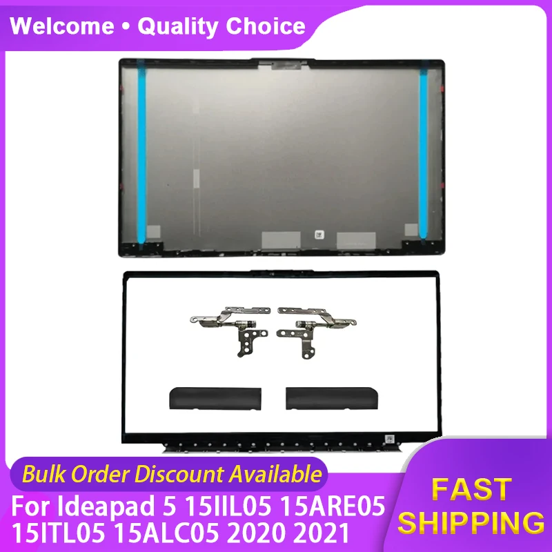 

New Laptop For Lenovo Ideapad 5 15IIL05 15ARE05 15ITL05 15ALC05 2020 2021 LCD Back Cover Front Bezel Hinges Top Back Case Cover