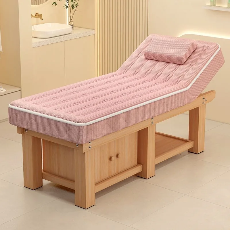 Solid wood second-generation latex beauty bed Commercial beauty salon Skin management shop Eyelash massage bed