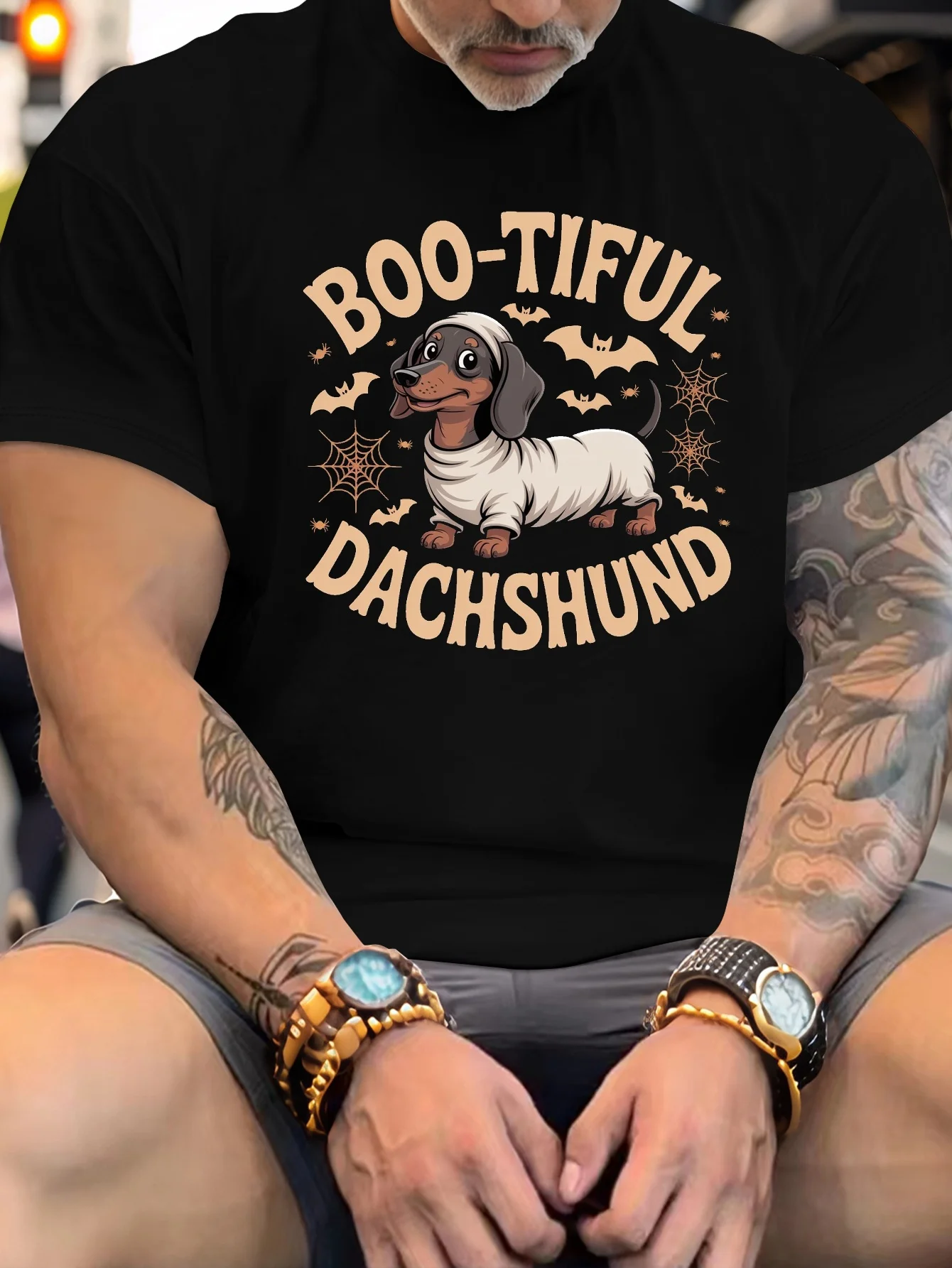 تي شيرت الهالوين للرجال - تي شيرت ملابس الراعي الألماني الممتع، زي الهالوين للرجال #2