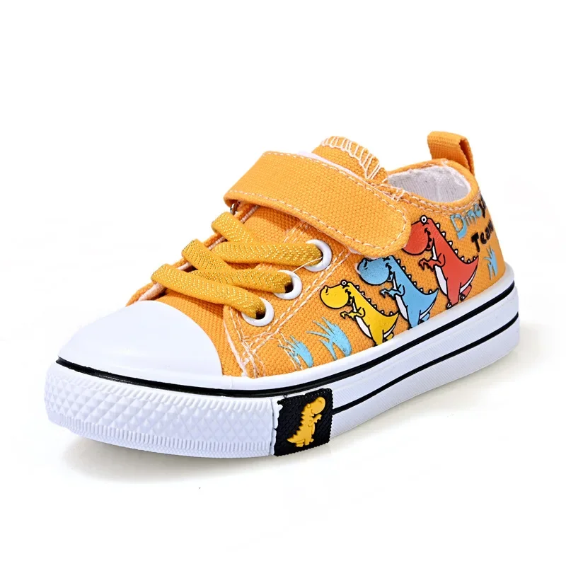 Children Casual Shoes Boys Canvas Shoes Kids Sneakers Cartoon Dinosaur Dino Fashion Classic School Students Girls Shoes Soft New