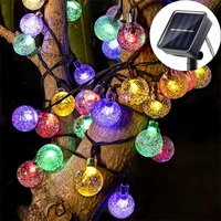 Solar Crystal Ball String Lights Outdoor Waterproof LED Fairy Lights 8 Modes for Garden Patio Yard Christmas Party Tree Decor