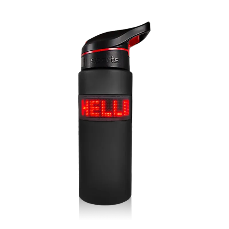 Water Bottle with LED Display Screen Colorful Promotion LED Water Cup for Advertising Messages Moving Sceen