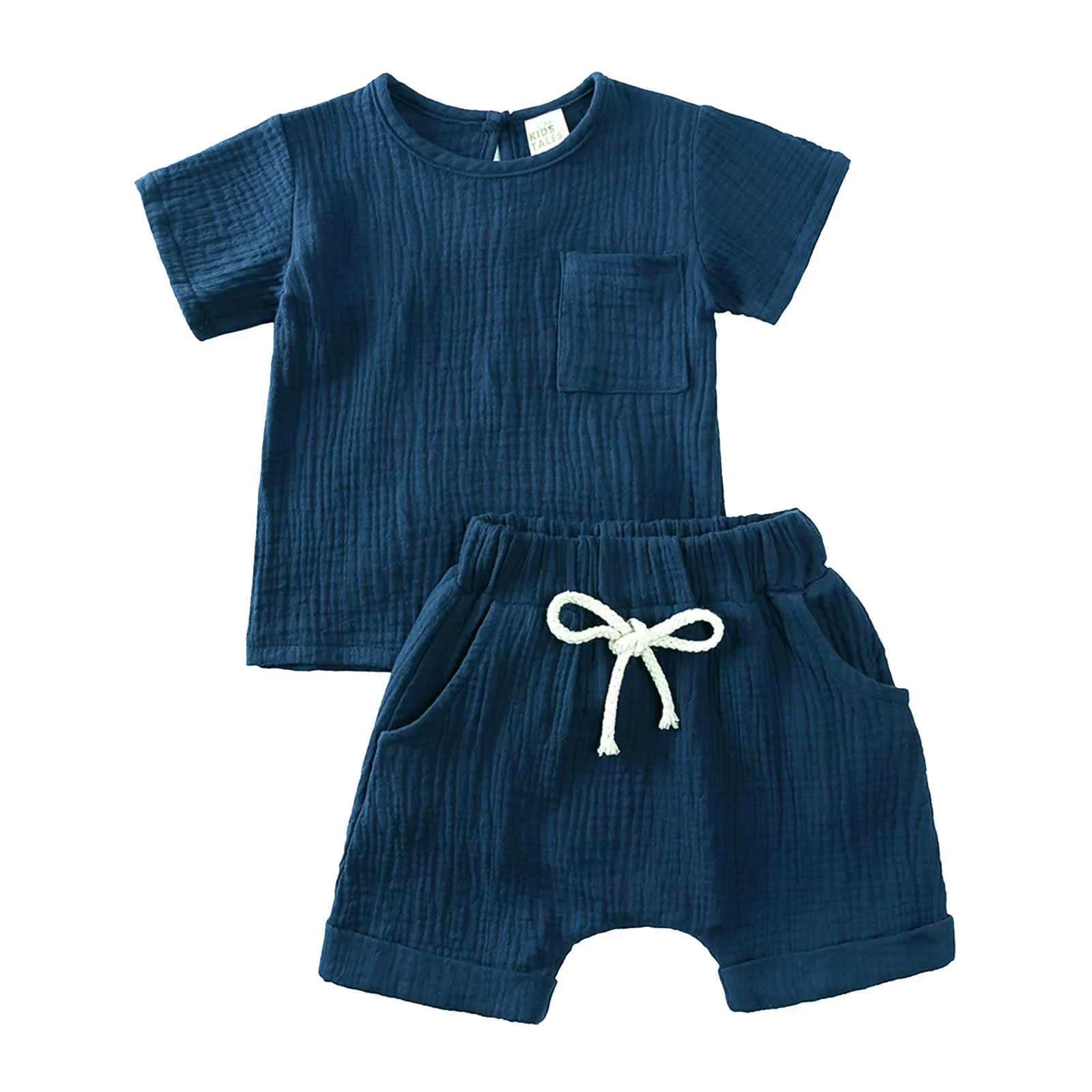 

Organic Cotton Baby Clothes Set Summer Casual Tops Shorts For Boys Girls Set Unisex Toddlers 2 Pieces Kids Baby Outifs Clothing