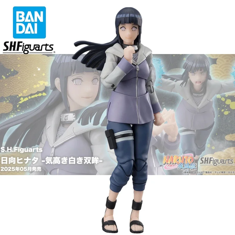 

NARUTO Original Bandai S.H.Figuarts Hyūga Hinata Noble White Eyes Action Figures Collectible Model Doll Statuette Ornament Gift