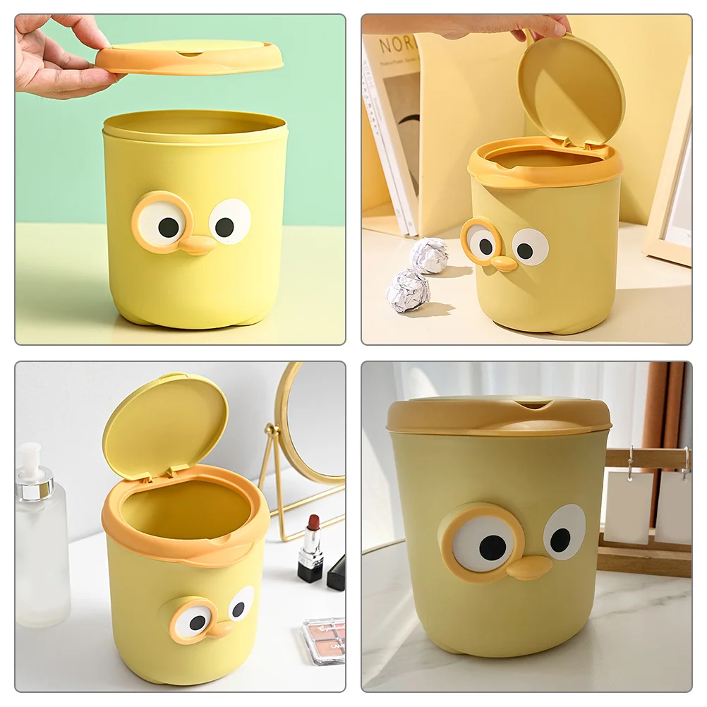 

Cute Mini Trash Can Desk Garbage Bin Compact Countertop Waste Basket for Home Office Living Room Desk Trash Can
