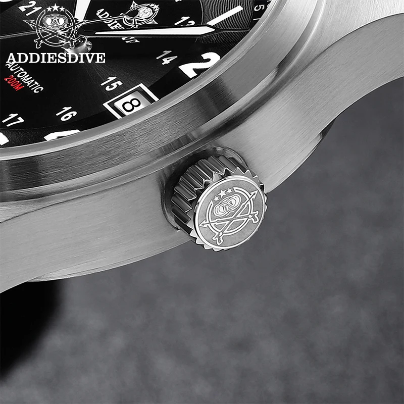 ADDIESDIVE NEW Stainless Steel Sapphire Crystal Automatic Watch Business 200M Diving Mechanical Watches For Men Luminous AD2525