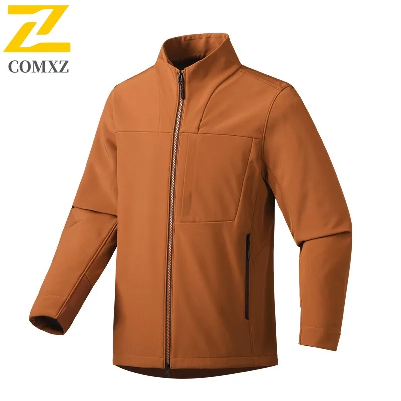 

COMXZ 2025, весенняя горячая распродажа, мужская ветровка из софтшелла, альпинистская водонепроницаемая спортивная куртка с капюшоном, ветрозащитная куртка