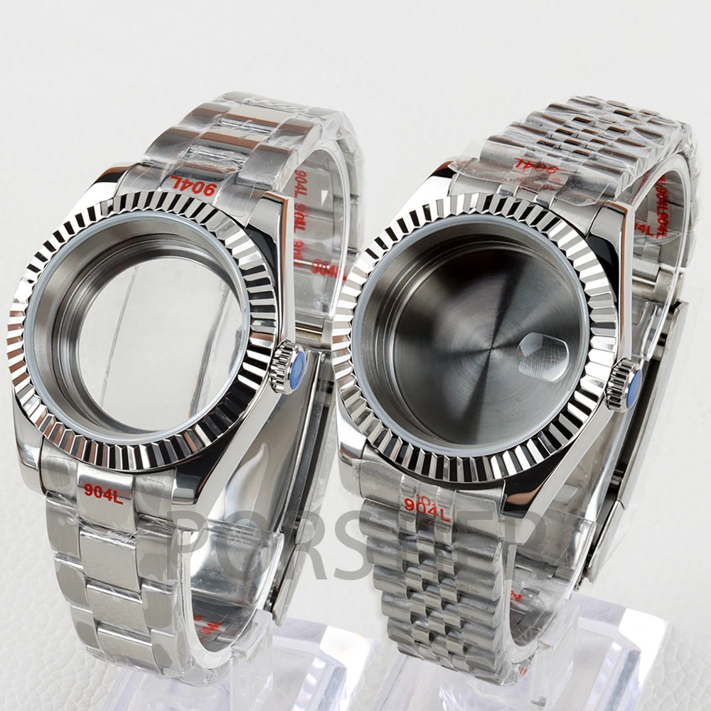 

36/39mm NH35 Watch Case Stainless Steel Oyster/Presidential/Jubilee Strap for NH35 NH36 Movement Datejust 28.5mm Dial Watch Case