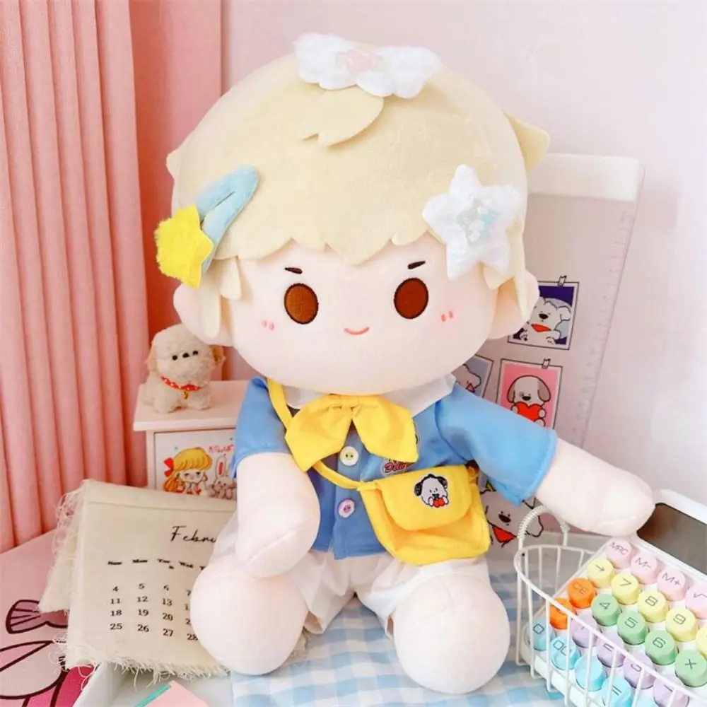 4Pcs/Set School Uniform 40cm Cotton Doll‘s Clothes Messenger Bag DIY Dress Up Idol Plush Doll Clothes Shirt Multicolour