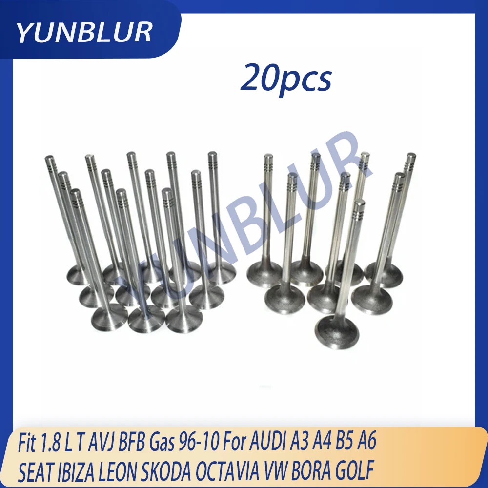 Engine Intake & Exhaust Valves Kit Fit 1.8 2.0 2.4 2.7 2.8 3.0 L T AVJ BFB Gas 96-10 For AUDI A3 A4 B5 A6 SEAT OCTAVIA VW BORA