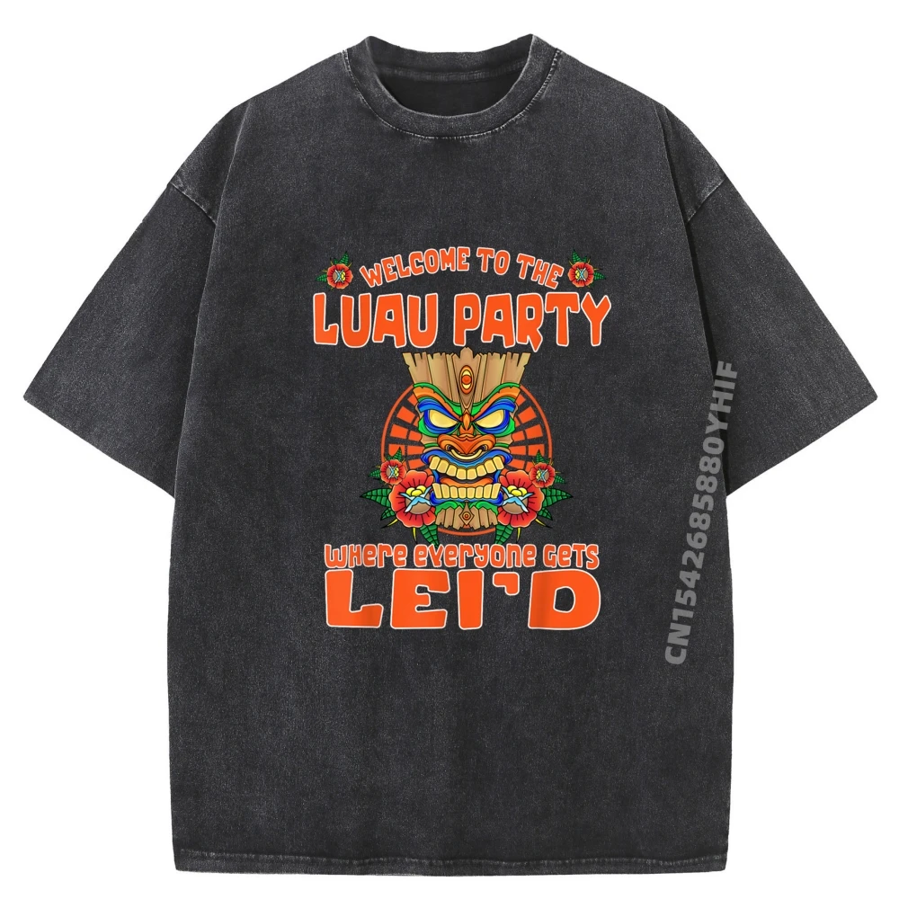 

Забавная футболка Tiki Everyone Gets Leid Party Hawaiian Beach Luau, дизайнерская футболка, мужская удобная стираная одежда