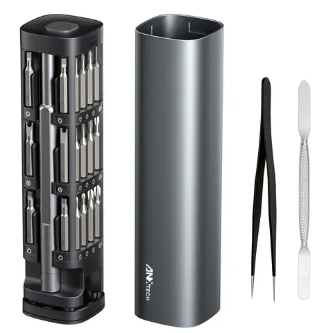 46 in 1 Precision Screwdriver Kit with Magnetic Bits & Metal Case, Compact Repair Tool Kit for Phone, Computer, Laptop, PC, Watch, Glasses, DIY, Drone, Game Console, Robot, Models & Electronics