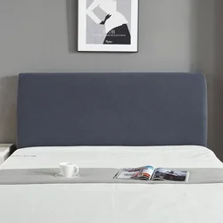 Grey Elastic Thicken All-inclusive Bed Head Cover Plain Dyed Headboard Cover Polar Fleece for Home Solid Long Back Home Textiles