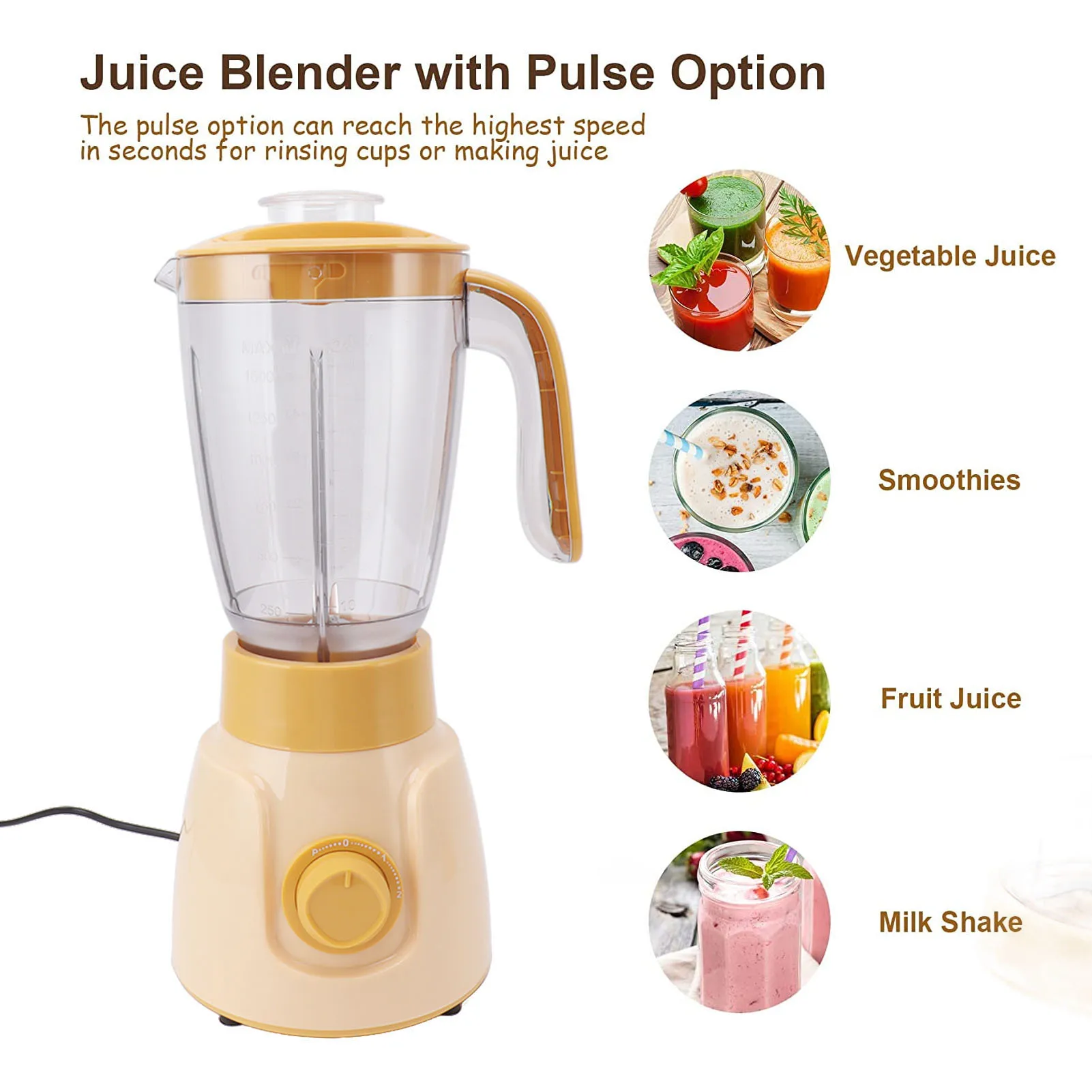 

Automatic Electric Blender with Fine Grinding Ice Crushing, Countertop Blender UK Plug 220V for Smoothies, Crushing, Blending