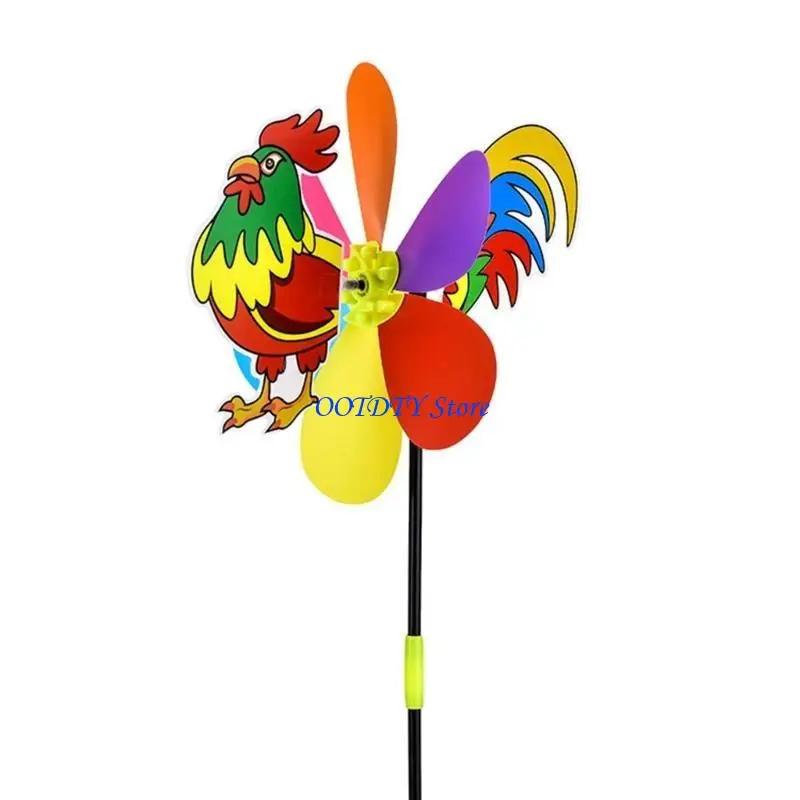 367A Garden Decorative Pinwheels 3D Animal Cartoon Whirligig Wind Spinners Windmill Party Favor Garden Yard Lawn Decoration