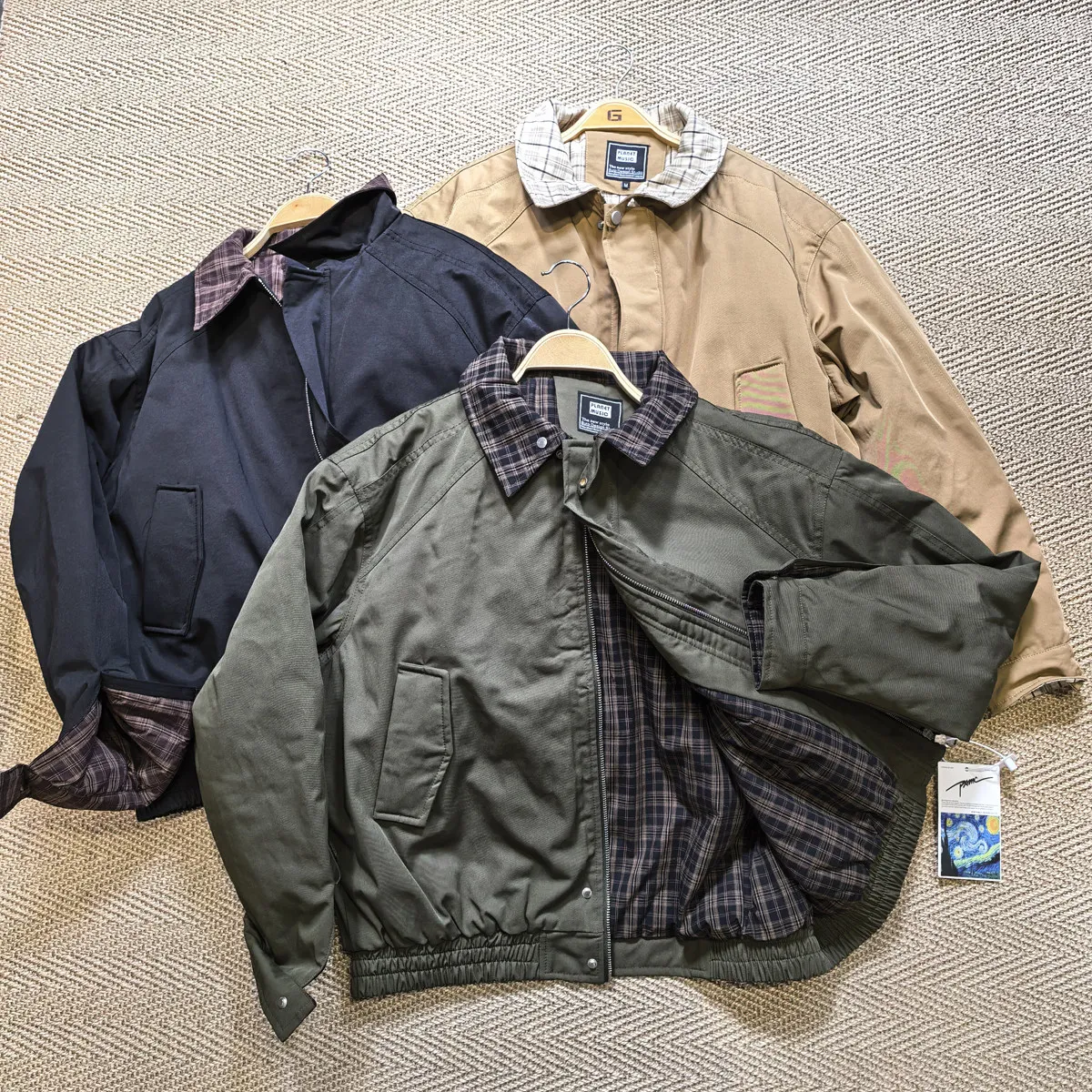 2026 New Plaid Colorblock Retro Lapels Short Jacket Thickened Men's and Women's Cotton-Padded Clothes Winter Japanese