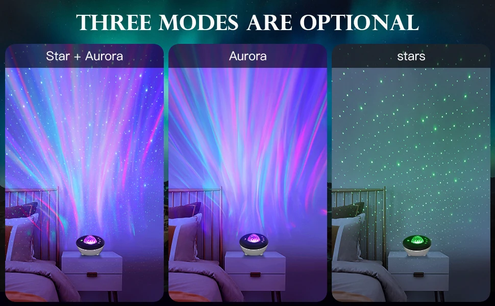 Rocket Galaxy Projector Con Sveglia, Altoparlante Bluetooth, Luci Aurora E Stelle, Rumore Bianco – Regalo Per Camera Da Letto