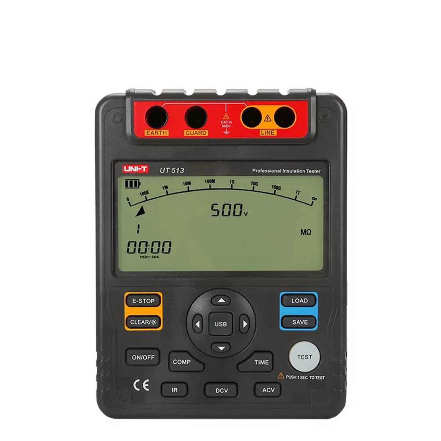 Imagem -03 - Uni-t Ut513 Digital Resistência de Isolamento Tester Voltímetro Megohmmeter pi Dar de Armazenamento Dados Usb Interface Lcd Backlight