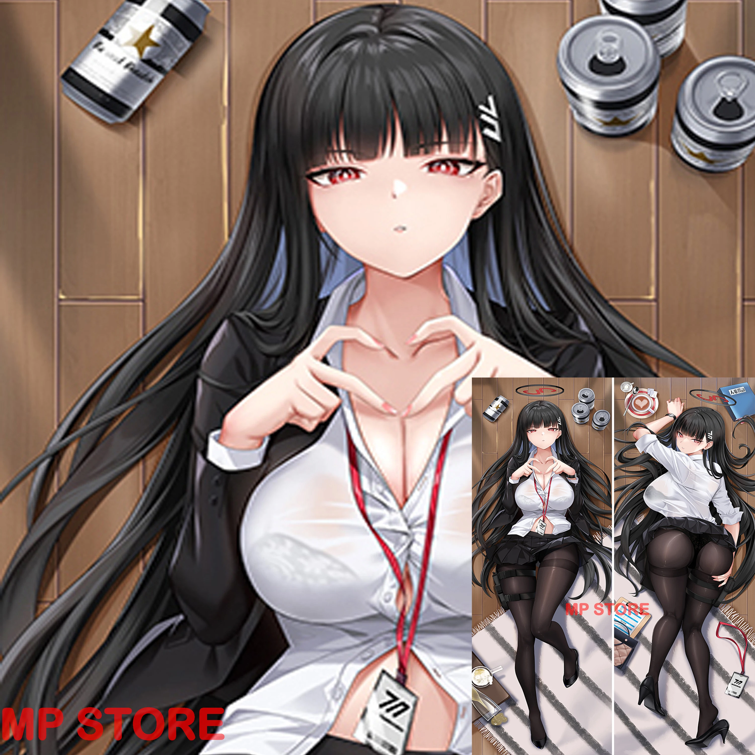 

Dakimakura Tsukatsuki Rio (Blue Archive) Double-sided anime life-size hugging pillowcase Adult pillows cover
