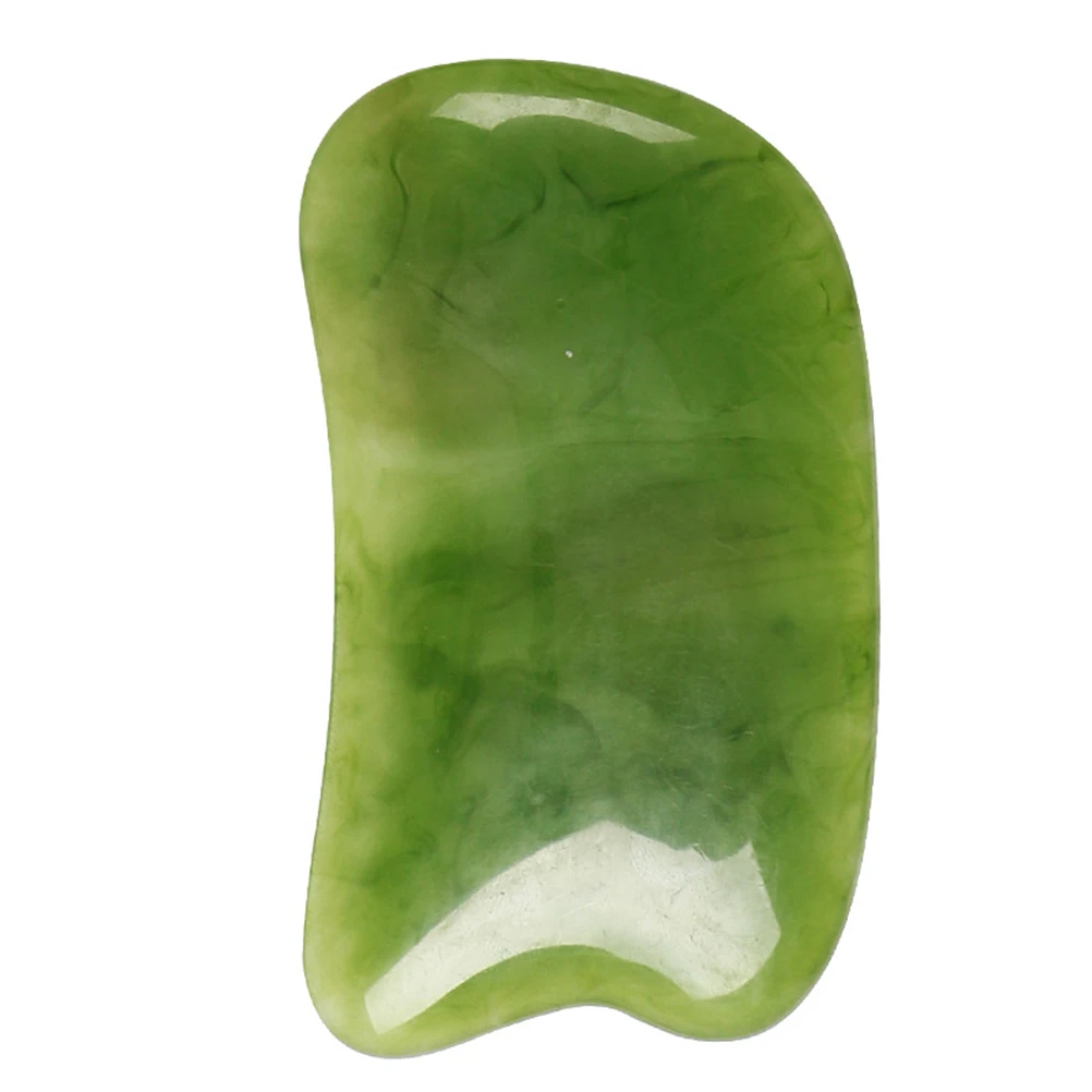 

7pcs 1 Set Of Massaging Scraping Massage Tools Facial Body Resin Beeswax Scraping Boards Green For Neck Shoulder Leg Face Muscle