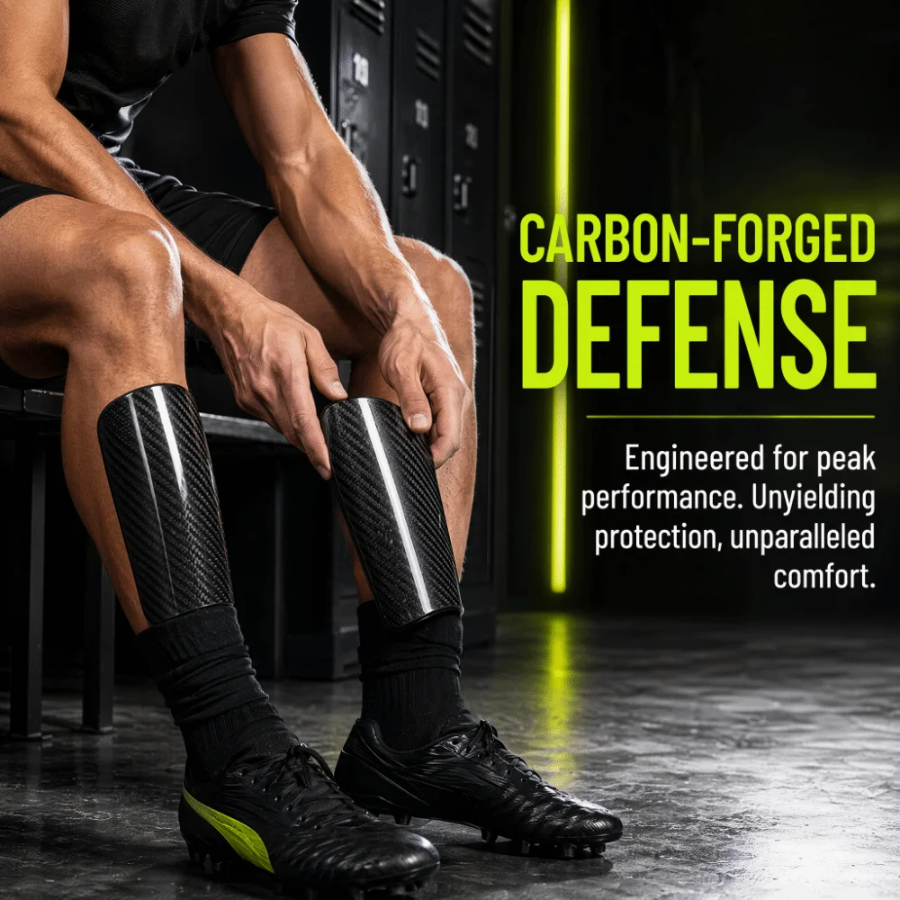 3pcs Carbon Fiber Soccer Shin Guards Black Lightweight Leg Protectors Ergonomic Fit Shock Absorbing Shin Pads Youth Sports