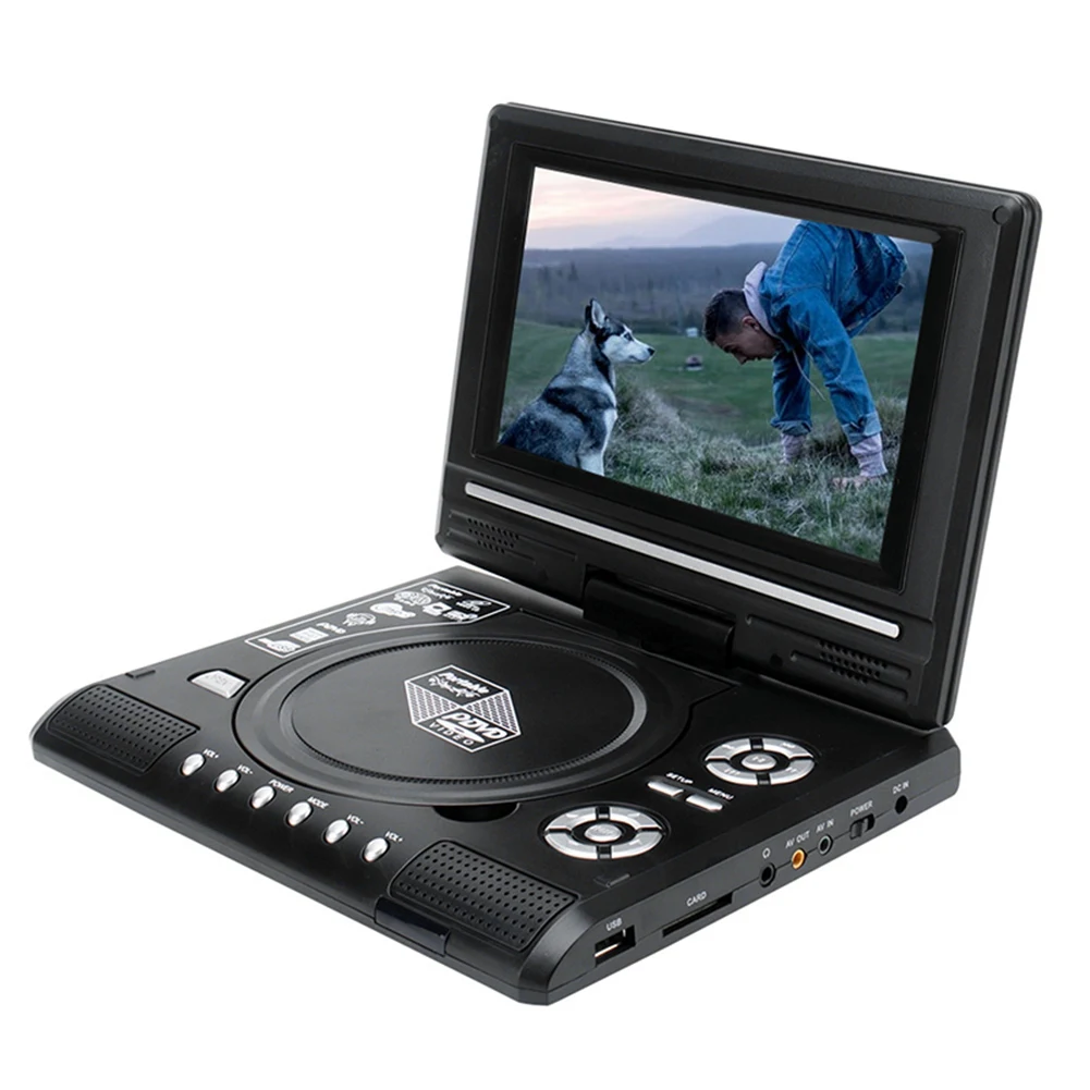 Reproductor de DVD portátil para Coche y Casa, adaptador de Radio USB, compatible con recepción de Radio FM, enchufe europeo, 9,8 pulgadas