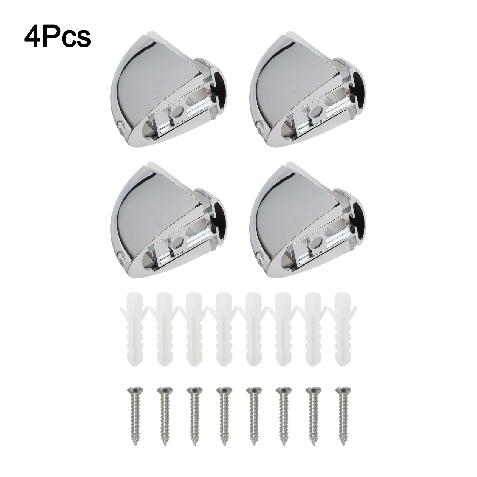 

Bathroom 3.9cm X 3.9cm X 2.2cm Clamp Brackets Stylish Appearance Zinc Alloy Material Anti-Collision Rubber Pads