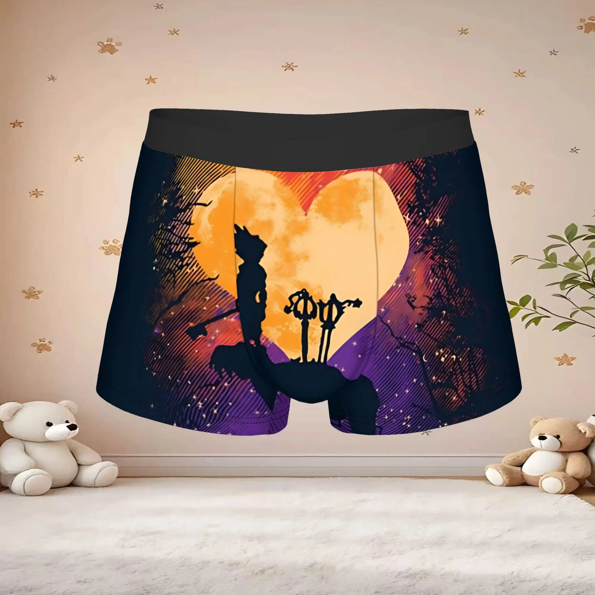 1pc Popular Anime Heart Sunset Graphic boxers Kingdom Hearts Novelty Panties Men's Underwear Comfortable Shorts Boxer Briefs